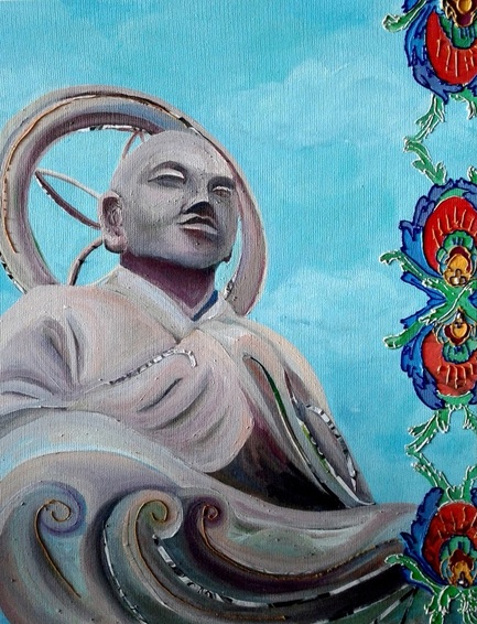 Tamana Buddah with Rainbow Lotus